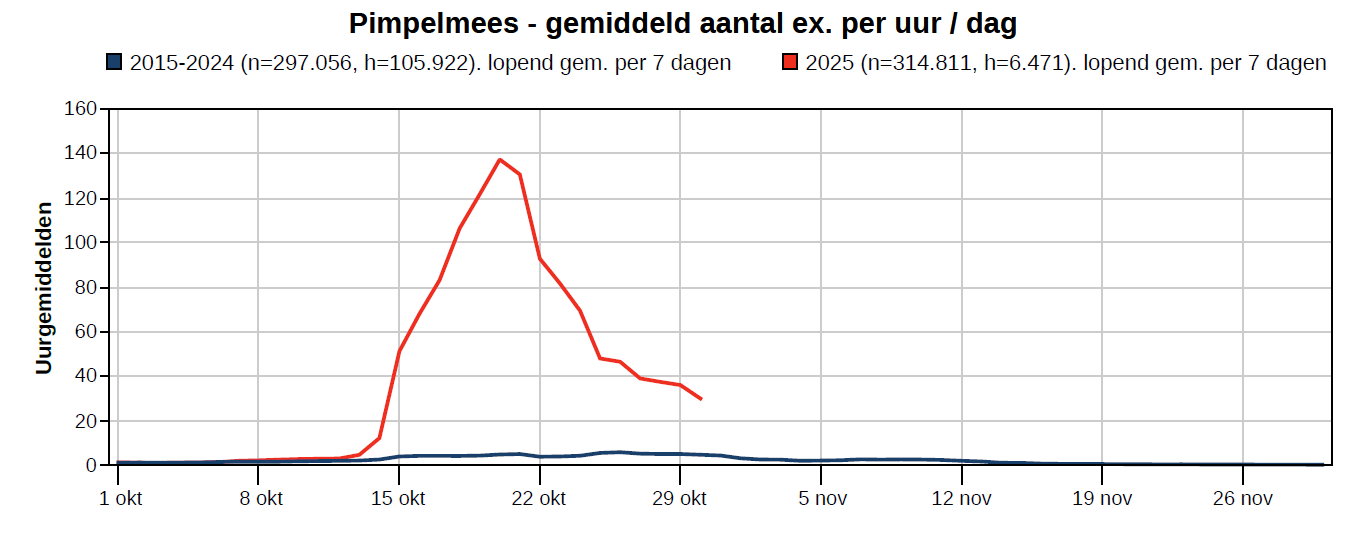 uurmiddelde pimpelmees per dag